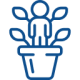 illustration of a person it a pot of flowers